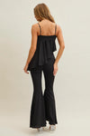 Woven Cami Top w Asymmetric Hem & Flare Pants