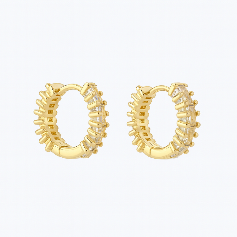 The Milano Baguette Huggie Earrings