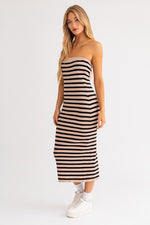 Tube Stripe Ribbed Dress