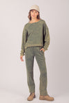 Washed Comfy Knit Top And Pant Set!