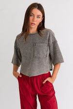 3/4 Oversize Washed Terry Top