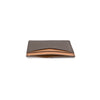 Sleek brown BC credit card holder featuring a textured exterior and contrasting interior, perfect for stylish Long Island boutique fashion.