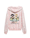 Soft pink racer hoodie featuring a whimsical graphic of two playful children and "Let Love Guide My Way," ideal for Long Island boutique fashion.