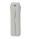 Soft grey wide-leg pants with a comfortable waistband and playful embroidered design, perfect for Long Island boutique fashion.