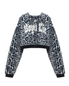 Cropped black and gray leopard print zip-up hoodie featuring "Boys Lie" lettering, perfect for chic Long Island boutique fashion.