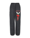 Soft gray sweatpants featuring a playful "Mon Cheri" graphic with cherries and wings, perfect for relaxed Long Island boutique fashion.