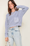 Distressed Round Neck Knit Sweater