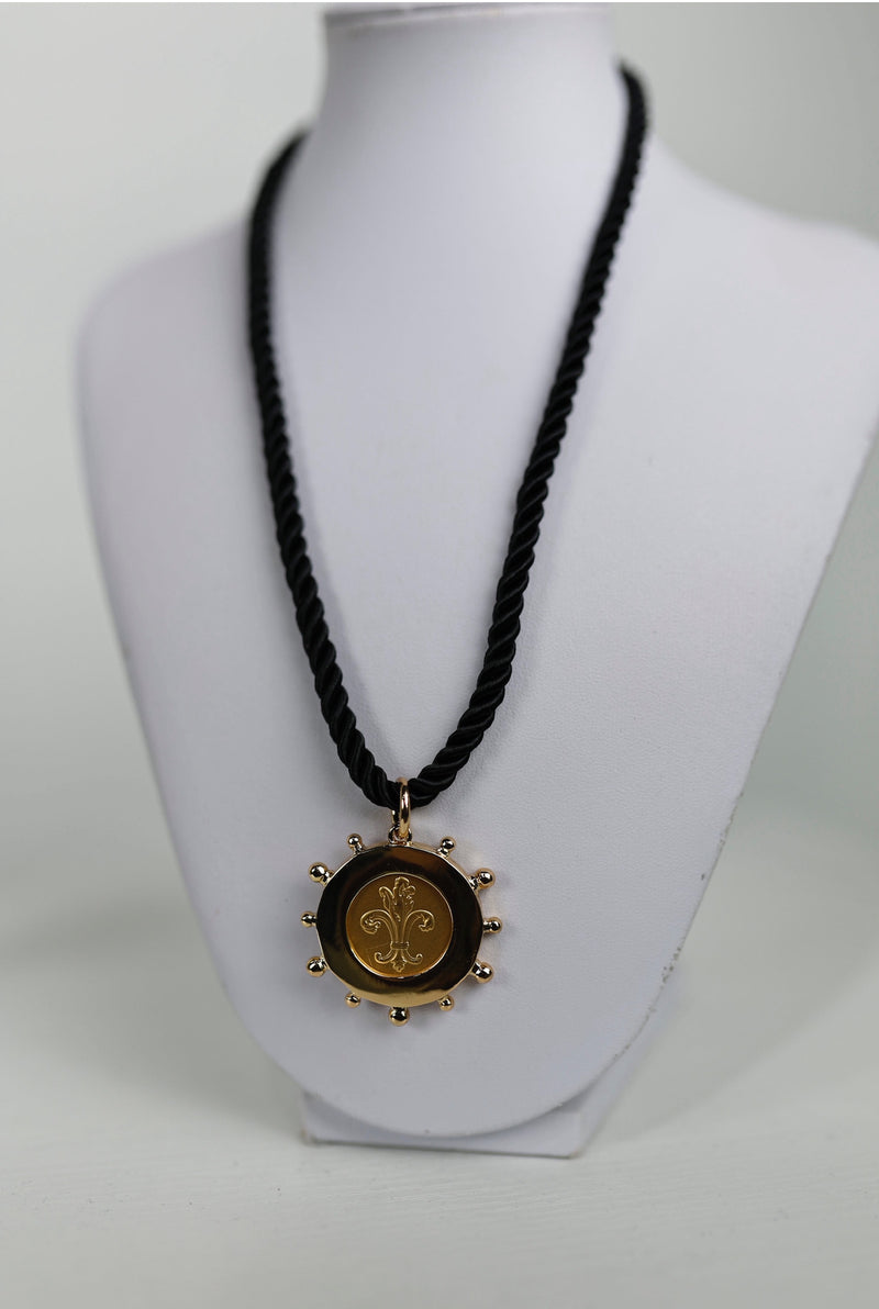 Regal Noir Medallion Necklace
