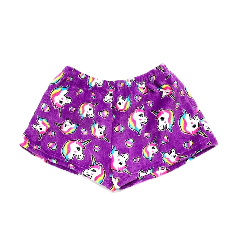 Pretty Unicorns Fuzzy Shorts- Girls