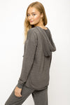 Soft Hoodie Top With Colorful Drawstring