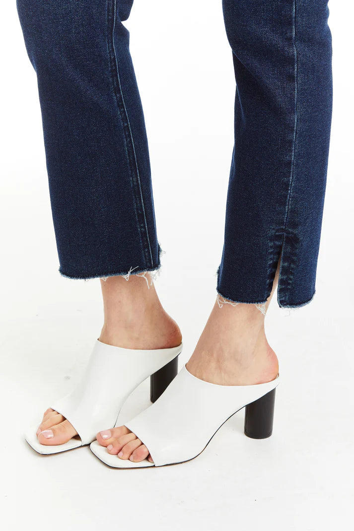 High Rise Ankle Crop Flare With Side Slit