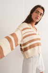 Nancy V-Neck Stripe Sweater Top