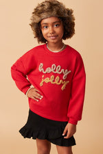 Holly Jolly Knit Top- Girls