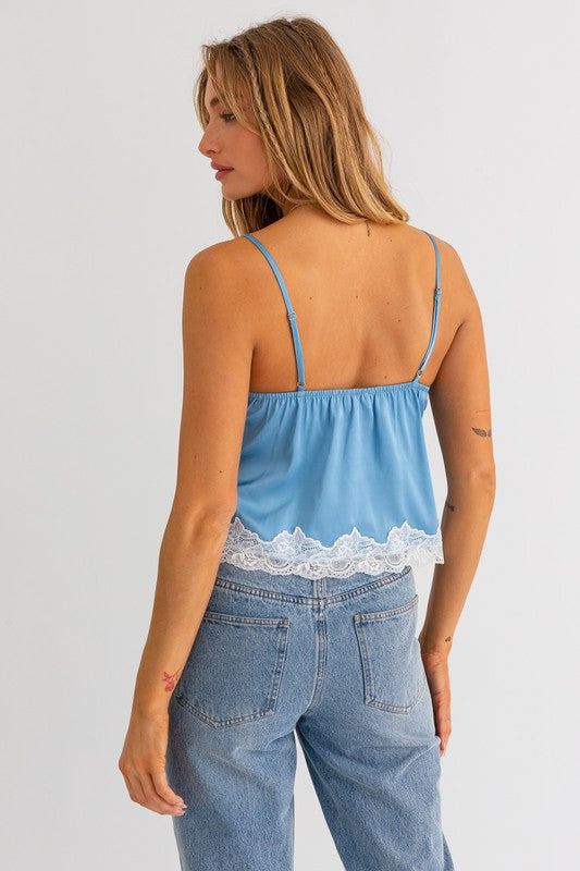 Laced Satin Top