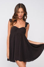 Wing Sleeve Open Back Mini Dress