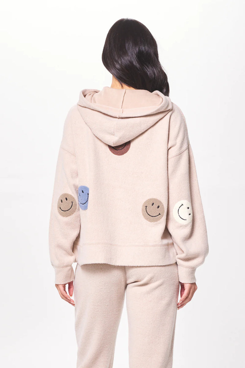 Vintage Havana- Patches Reverse Burnout Hoodie