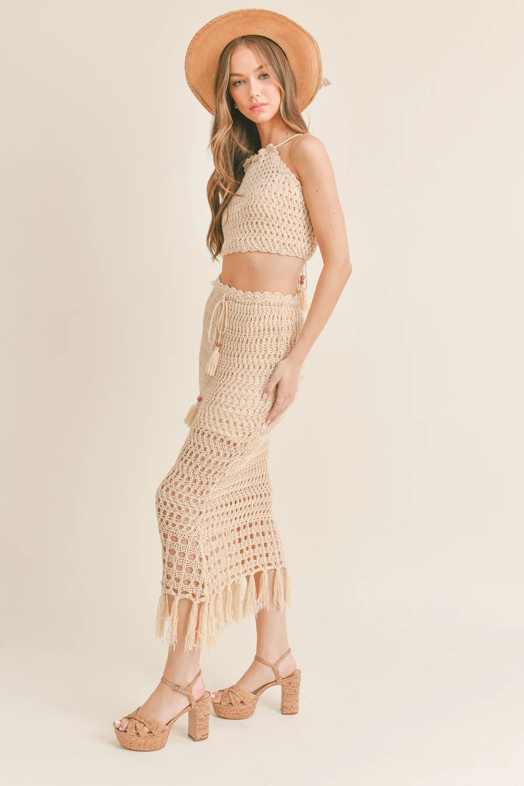 Crochet Crop Skirt Set