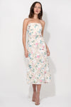 adelyn rae Manon Crochet Printed Strapless Midi Dress