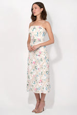 adelyn rae Manon Crochet Printed Strapless Midi Dress