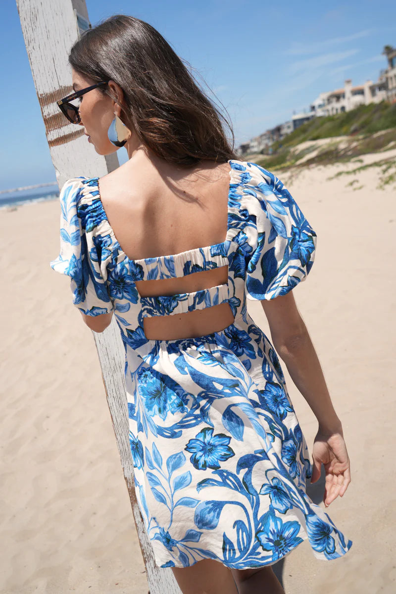 adelyn rae Halton Puff Sleeve Printed Mini Dress