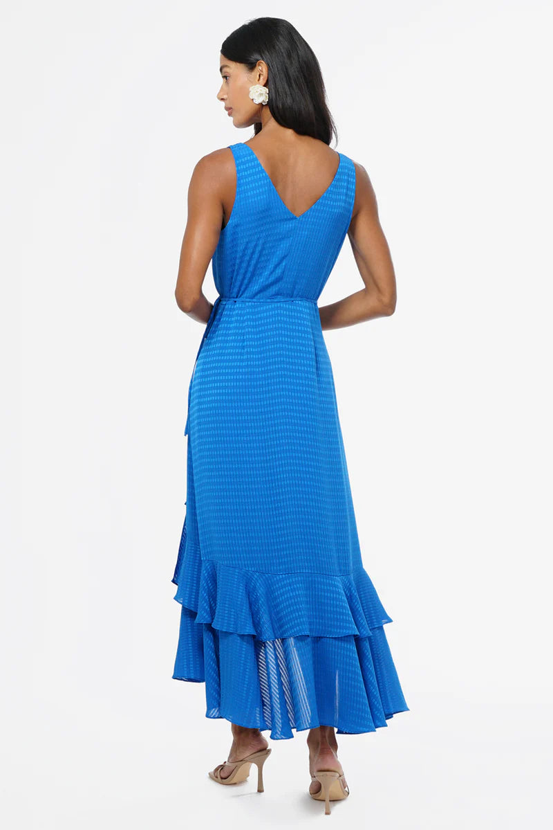 adelyn rae Patricia Textured Rosette Wrap Midi Dress