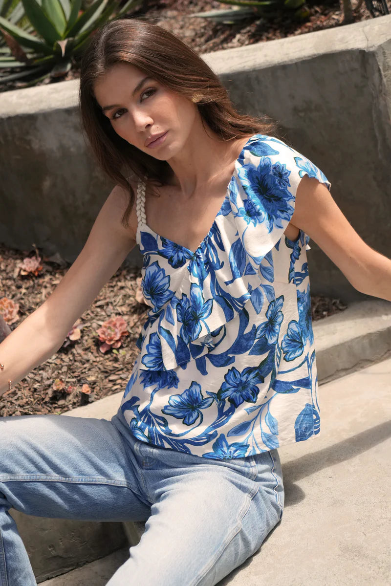 adelyn rae Alina Asymetrical Printed Top