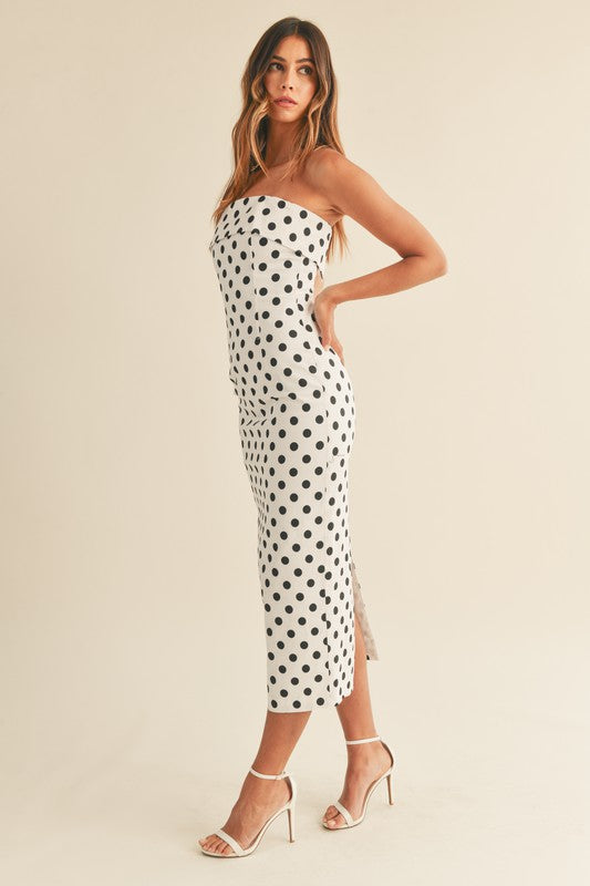 Polka Dot Bodycon Tube Dress