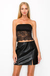 Strapless Allover Lace Crop Top