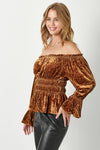 Crushed Velvet Two-way Top