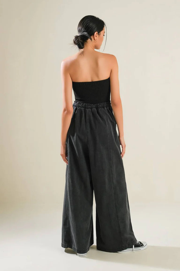 Black Tea With You Mix Media Jumpsuit