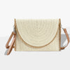 Frayed Trip Two Tone Straw Clutch Crossbody Bag