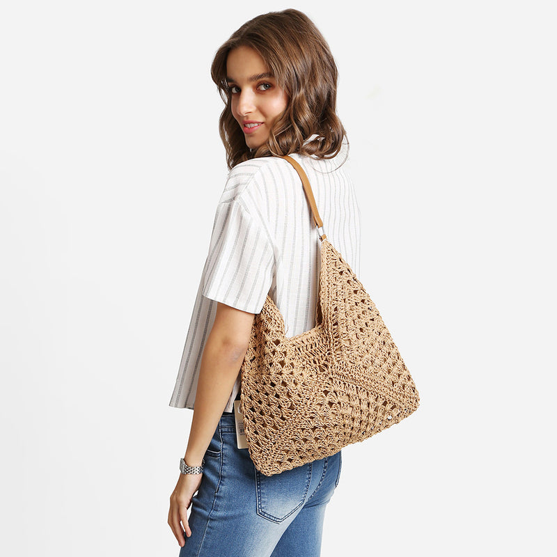 Boho Woven Crochet Shoulder Bag