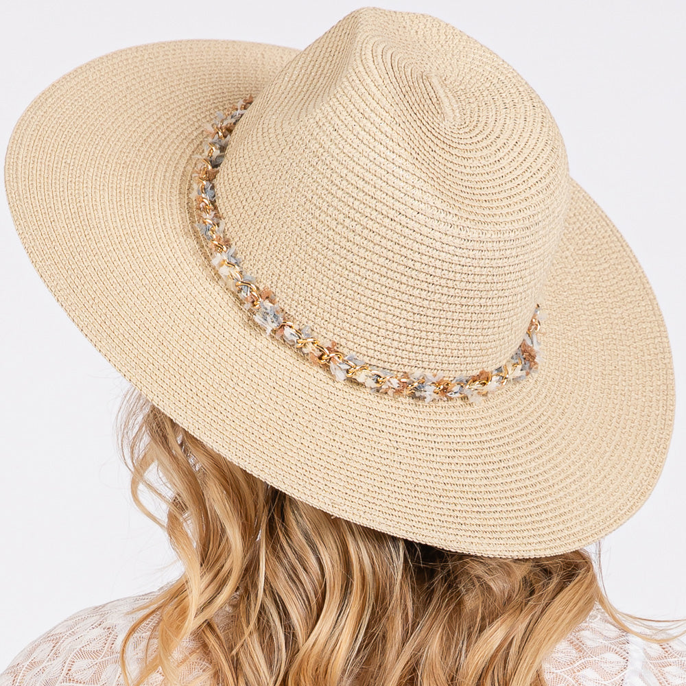 Confetti Braided Chain Band Straw Hat