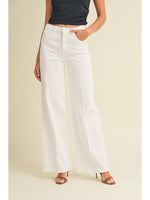 Just Black Palazzo Jeans - White Button