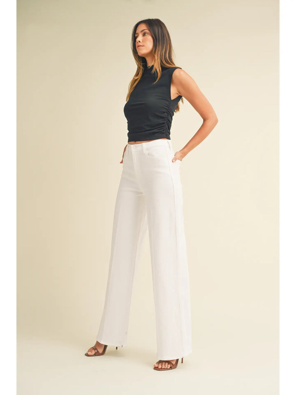 Just Black Palazzo Jeans - White