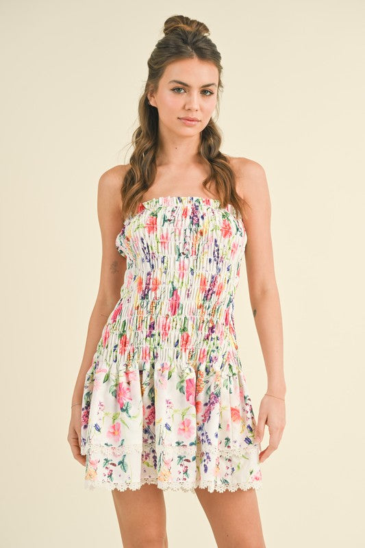 Floral Smocked Tiered Mini Dress