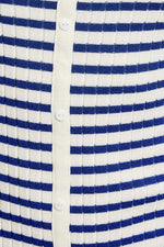 Button Down Striped Rib Sweater Mini Dress