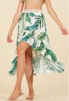 Surf Gypsy Rainforest Leaf Print High Low Skirt