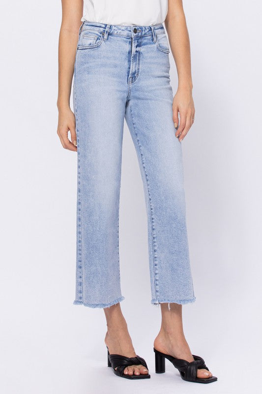 27” Inseam High Waist Cropped Wide Pants