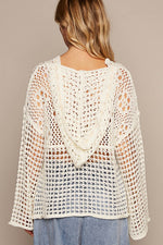 V-Neck Crochet Front Pocket Sweater