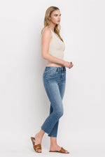 Mid Rise Crop Slim Straight