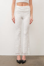 Foldover Lace Flare Pants