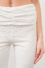 Foldover Lace Flare Pants