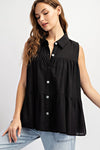 Soft Washed Tiered Sleeveless Top