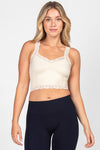 Seamless Crop Lace Trim Corset Cami