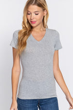 Short Sleeve V-Neck Jersey Top