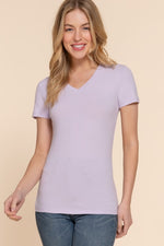 Short Sleeve V-Neck Jersey Top