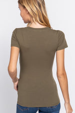 Short Sleeve Scoop Neck Top