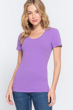 Short Sleeve Scoop Neck Top