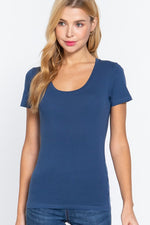 Short Sleeve Scoop Neck Top